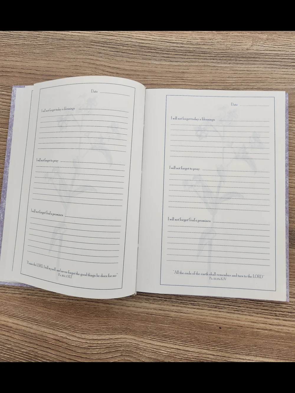Christian Reflection Journal Forget Me Not Purple Hardcover Illustrated Lined